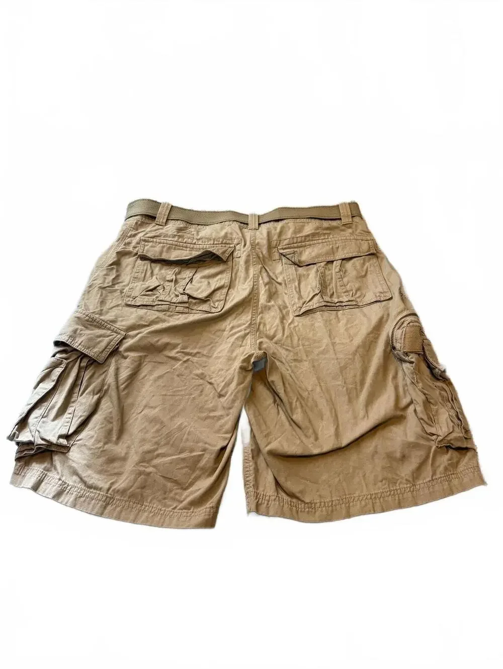 Urban Pipeline Mens Cargo Shorts Size 36 Tan Khaki Cotton Belted Pockets Y2K